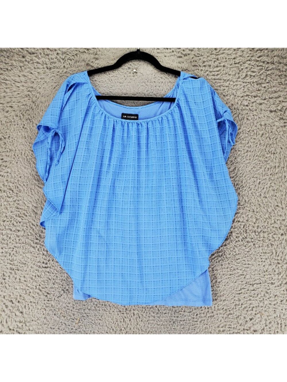 I. N. Studio Top Womens Large Blue Blouse